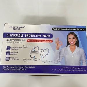 Individually packaged black face masks disposable